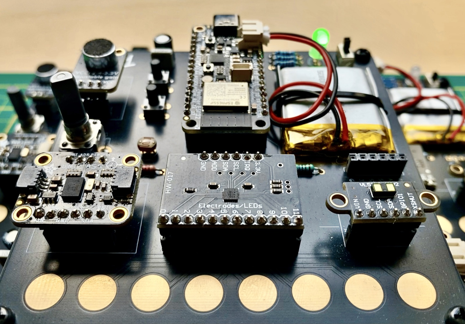 TESI V2 nodes: sensors on a custom PCB